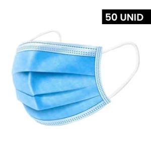 Máscaras Cirúrgicas em PP Azul c/ Elástico 3 dobras 50pcs