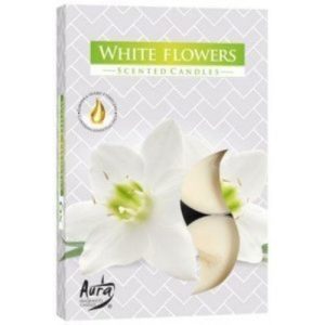 Velas Tealight Perfumadas – Pack 6, 179 Flores Brancas