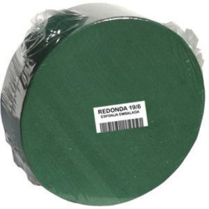 Esponja Floral Redonda Embalada para Flores Naturais – 19cm x 6cm