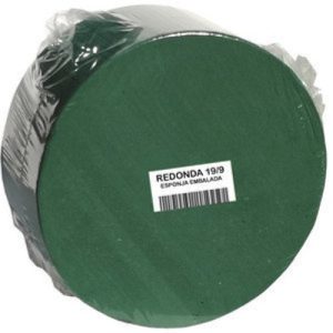 Esponja Floral Redonda Embalada para Flores Naturais – 19cm x 9cm