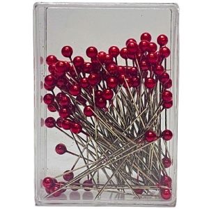 Alfinete com Pérola 5mm – Vermelho