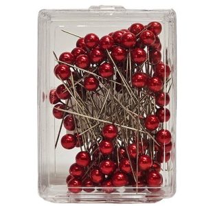Alfinete com Pérola 8mm – Vermelho