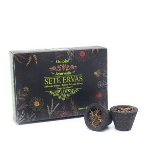 Copo de Carvão com Resina Natural – 6 copos, 7 Ervas