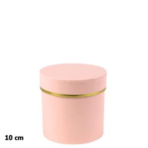 Caixa Redonda em Cartão com Tampa 10cm – Rosa