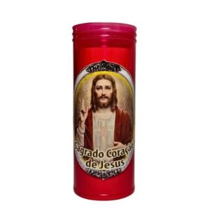 Círio Vela Elétrica com Imagem – Sagrado Coração de Jesus