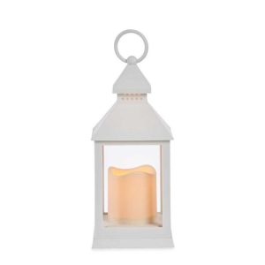 Lanterna 23,5cm com Vela Elétrica LED sem Pilhas – Branco