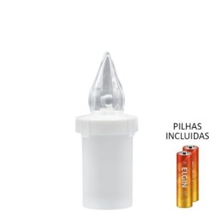 Vela Elétrica LED Memor com Pilhas – Branco, Luz Branca