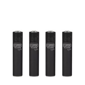 Isqueiro Clipper Mini Recarregável – Soft Touch All Black