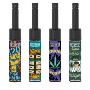 Isqueiro Clipper Mini Tube Recarregável – Retro Weed