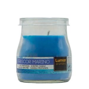 Vela Perfumada em Copo de Iogurte – Azul, Brisa Marinha
