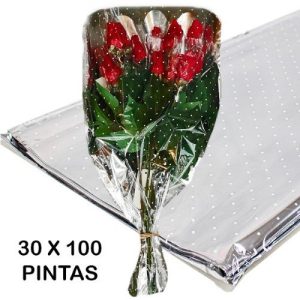 Manga Prateada para Ramos de Flores 30cm x 1m – Pack 50