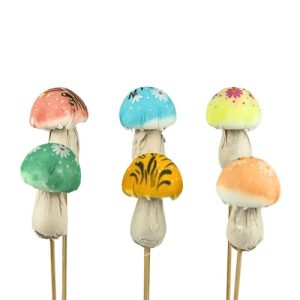 Pick Decorativo Cogumelo para Arranjos 4cm – Pack 12