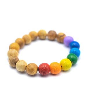 Pulseira de Pau Santo 10mm – 7 Chakras