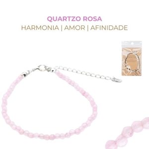 Pulseira de Pedras Semipreciosas 3mm – Quartzo Rosa