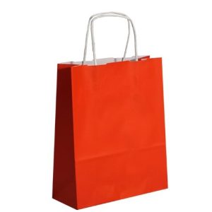 Saco de Papel Colorido com Asas Torcidas 18x8x24cm – Vermelho