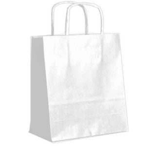 Saco de Papel com Asas Torcidas 46x16x49cm – Branco
