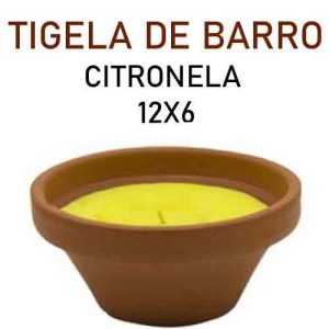 Tigela de Barro com Cera 12cm – Citronela