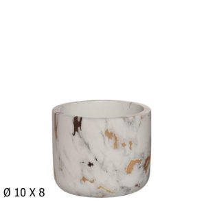 Vaso em Cerâmica 10x8cm – Efeito Mármore Dourado