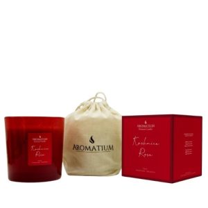 Vela Perfumada em Copo de Vidro 550g – 3 Mechas, Kashmire Rose
