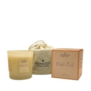 Vela Perfumada em Copo de Vidro 550g – 3 Mechas, Noble Oud