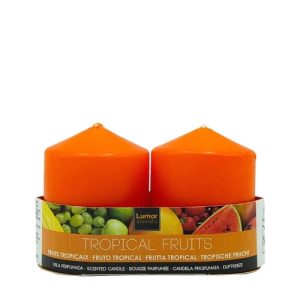 Vela Perfumada 7×5,7cm – Laranja, Frutos Tropicais, Pack 2