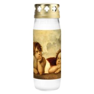 Vela em Copo de Vidro – Anjo Pensador