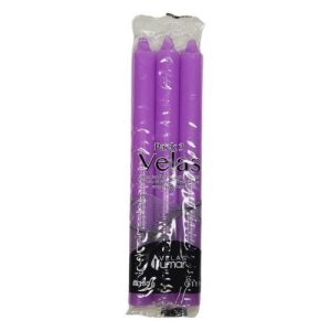 Vela Cónica 20cm – Pack 3, Lilás